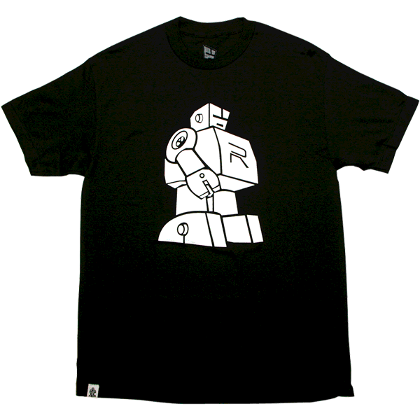 Classic Robot Tee (White on Black)